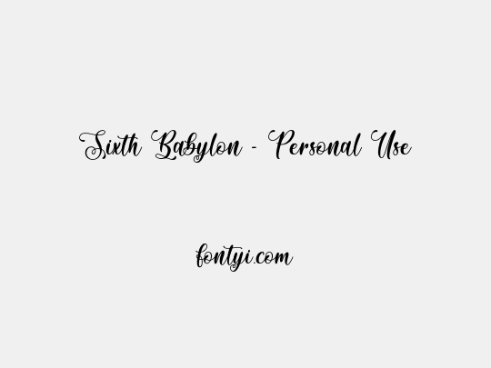 Sixth Babylon - Personal Use