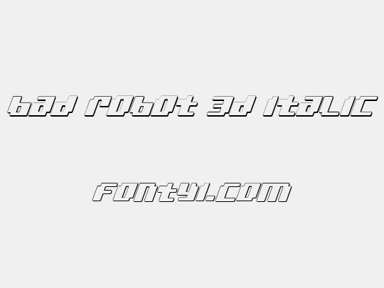 bad robot 3d italic