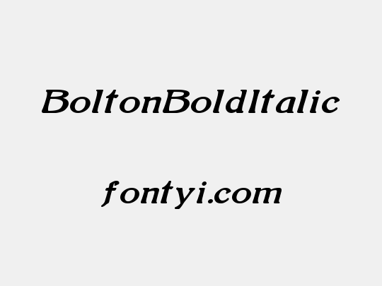 BoltonBoldItalic