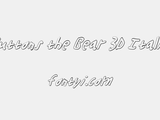 Buttons the Bear 3D Italic