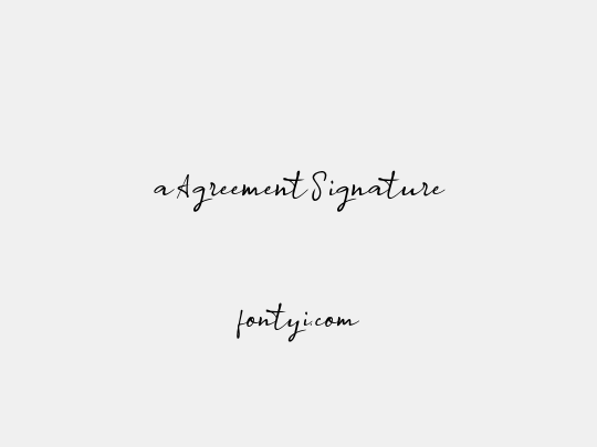 a Agreement Signature