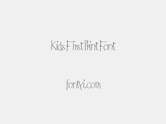 KidsFirstPrintFont
