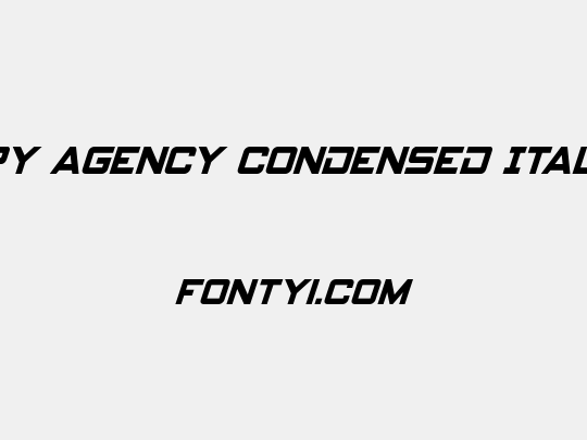 Spy Agency Condensed Italic