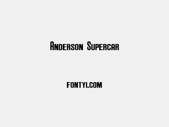 Anderson Supercar