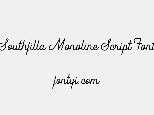 Southfilla Monoline Script Font