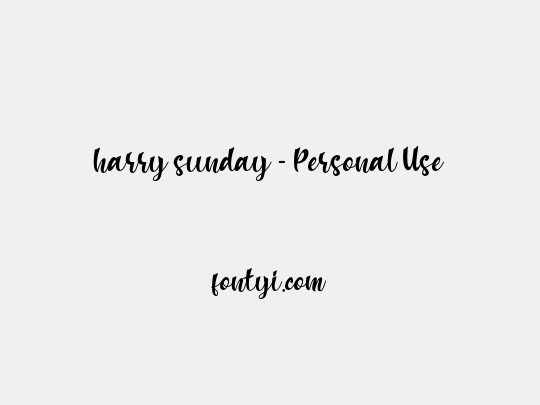 harry sunday - Personal Use