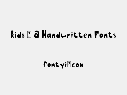 Kids - A Handwritten Fonts