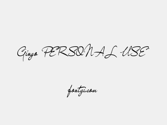 Gingo PERSONAL USE