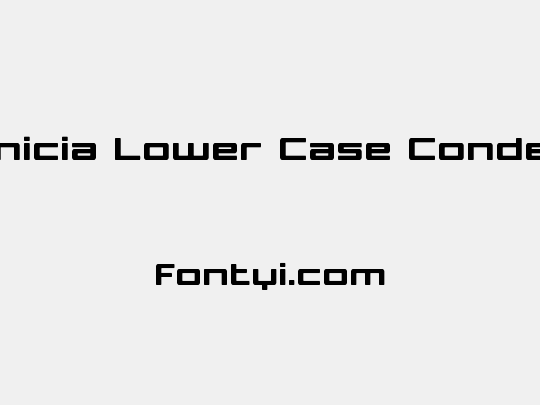Phoenicia Lower Case Condensed