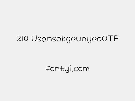 210 UsansokgeunyeoOTF