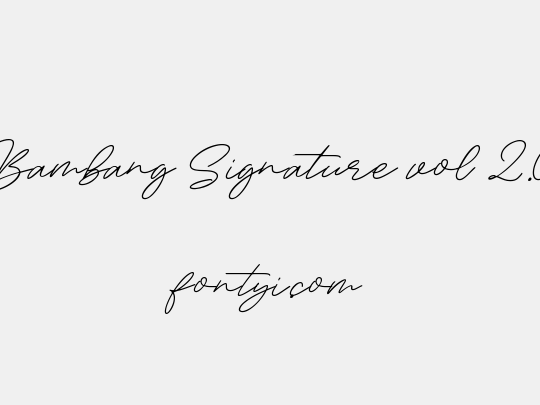 Bambang Signature vol 2.0