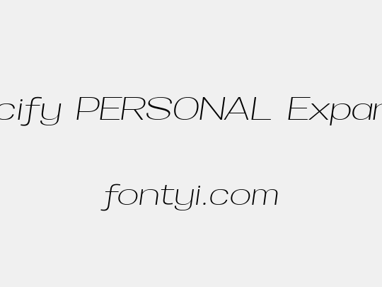 Specify PERSONAL Expanded