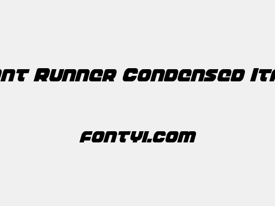 Front Runner Condensed Italic