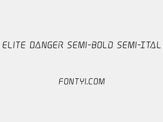 Elite Danger Semi-Bold Semi-Italic