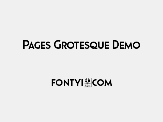 Pages Grotesque Demo