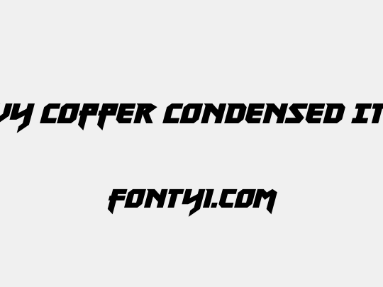 Heavy Copper Condensed Italic