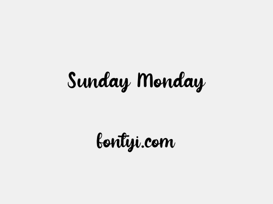 Sunday Monday