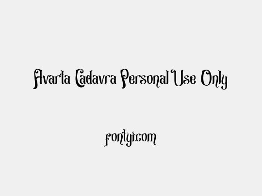 Avarta Cadavra Personal Use Only