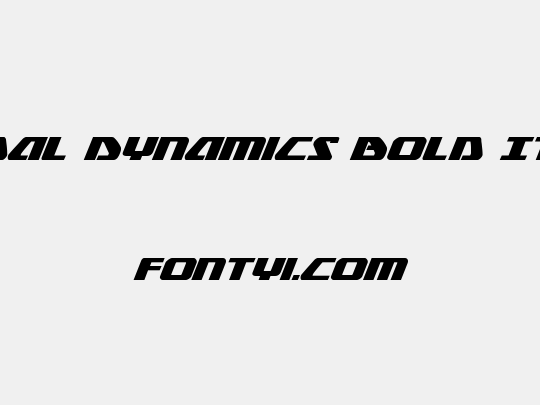 Global Dynamics Bold Italic