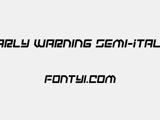 Early Warning Semi-Italic