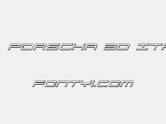911 Porscha 3D Italic