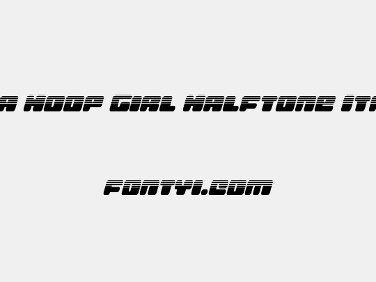 Hula Hoop Girl Halftone Italic