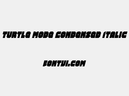 Turtle Mode Condensed Italic