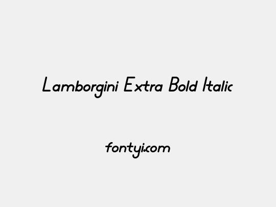 Lamborgini Extra Bold Italic