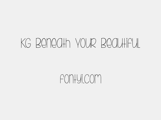 KG Beneath Your Beautiful