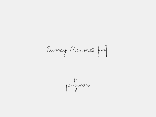 Sunday Memories font