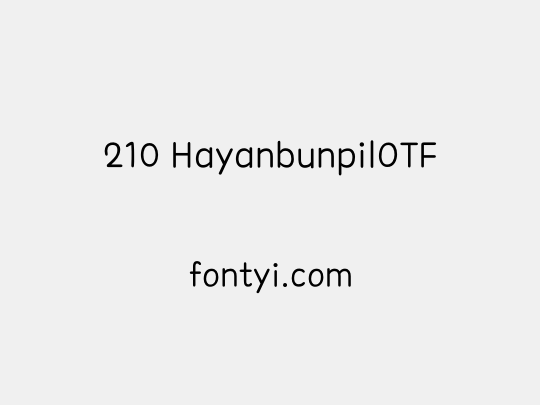 210 HayanbunpilOTF