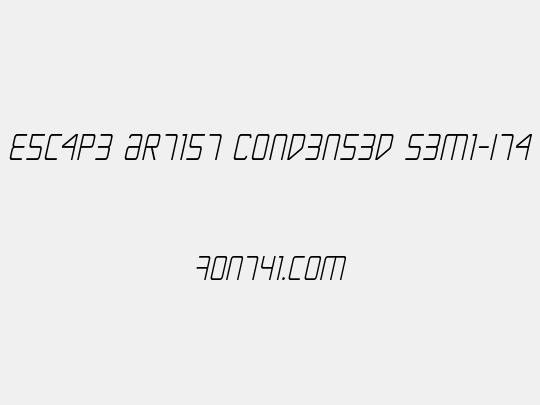 Escape Artist Condensed Semi-Italic