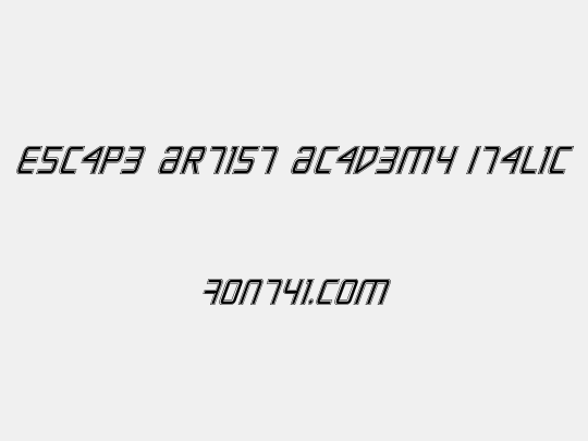 Escape Artist Academy Italic