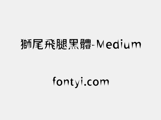 獅尾飛腿黑體-Medium