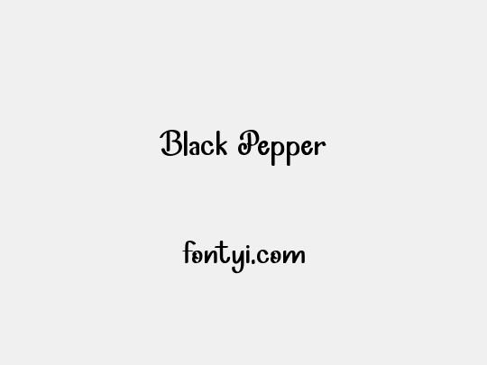 Black Pepper