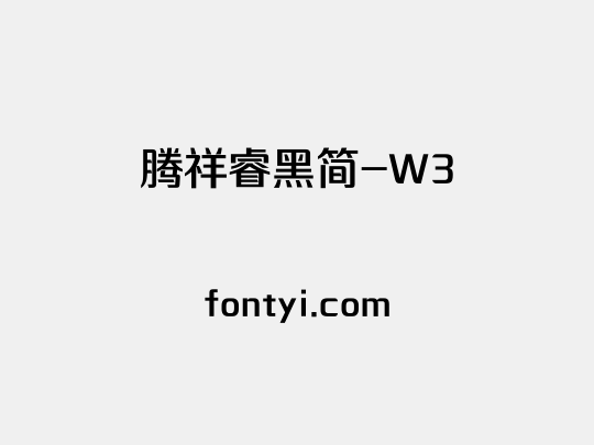 腾祥睿黑简-W3