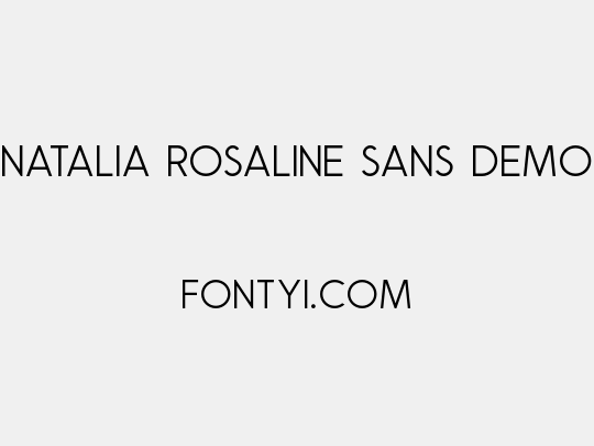 Natalia Rosaline Sans Demo