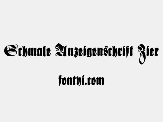 Schmale Anzeigenschrift Zier