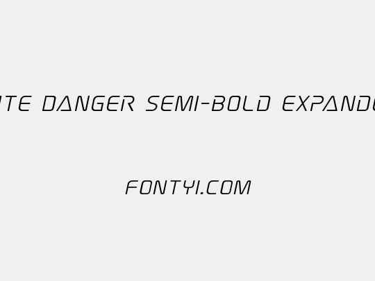 Elite Danger Semi-Bold Expanded Italic