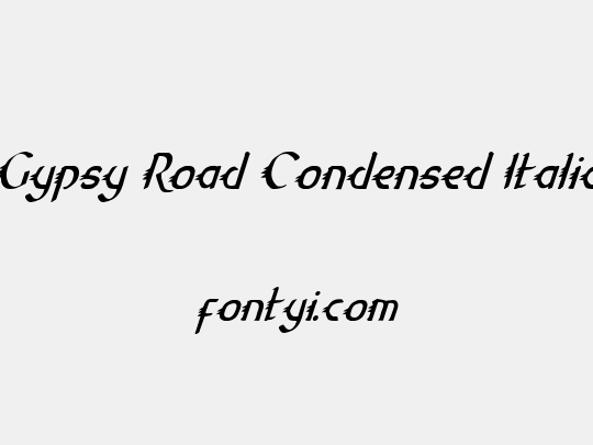 Gypsy Road Condensed Italic