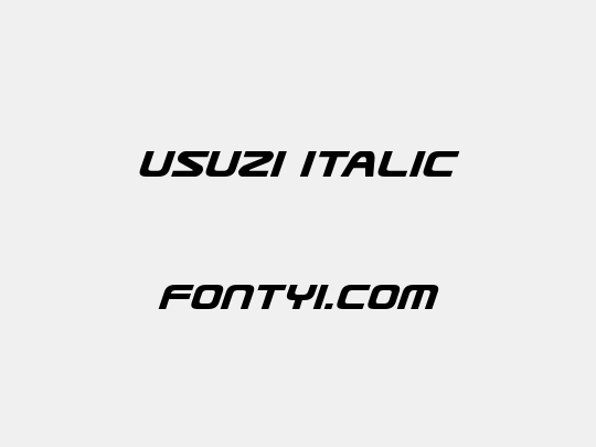 Usuzi Italic