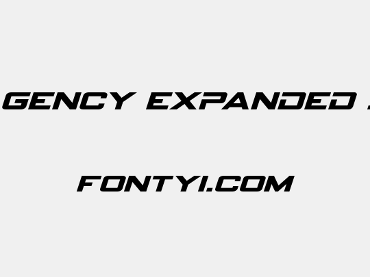 Spy Agency Expanded Italic