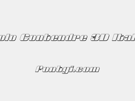 Nolo Contendre 3D Italic
