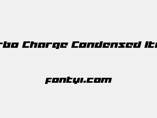Turbo Charge Condensed Italic