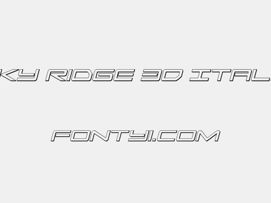 Sky Ridge 3D Italic