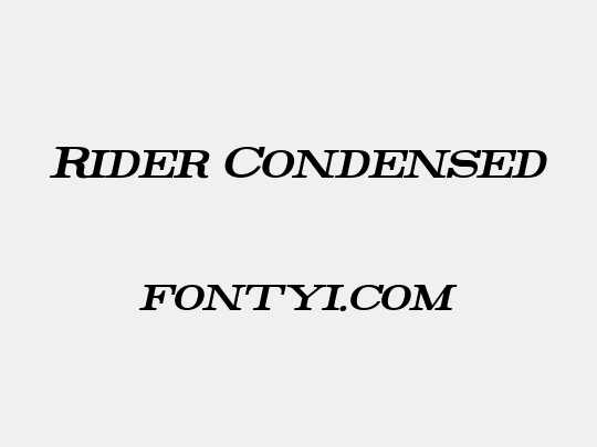Rider Condensed