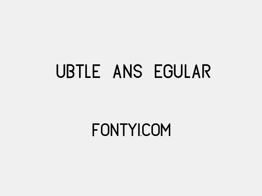 Subtle Sans Regular