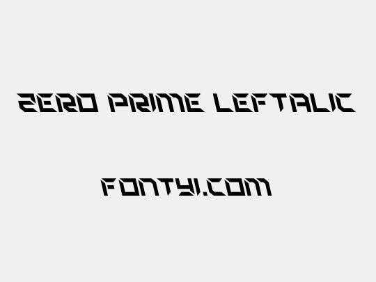 Zero Prime Leftalic