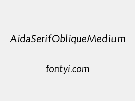 AidaSerifObliqueMedium