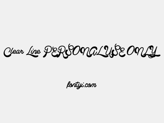Clear Line PERSONAL USE ONLY